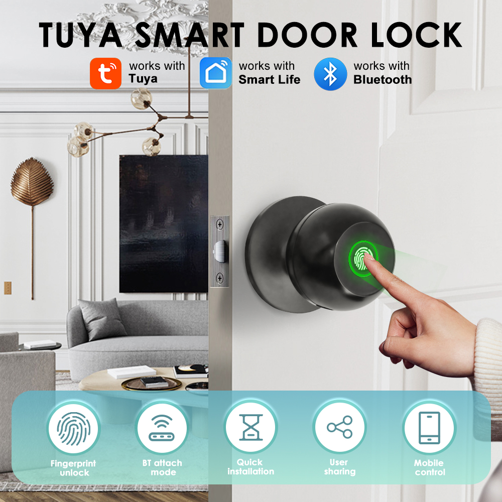 Tuya Electronic Door Lock Smar - Door Handle Bar 评论和价格