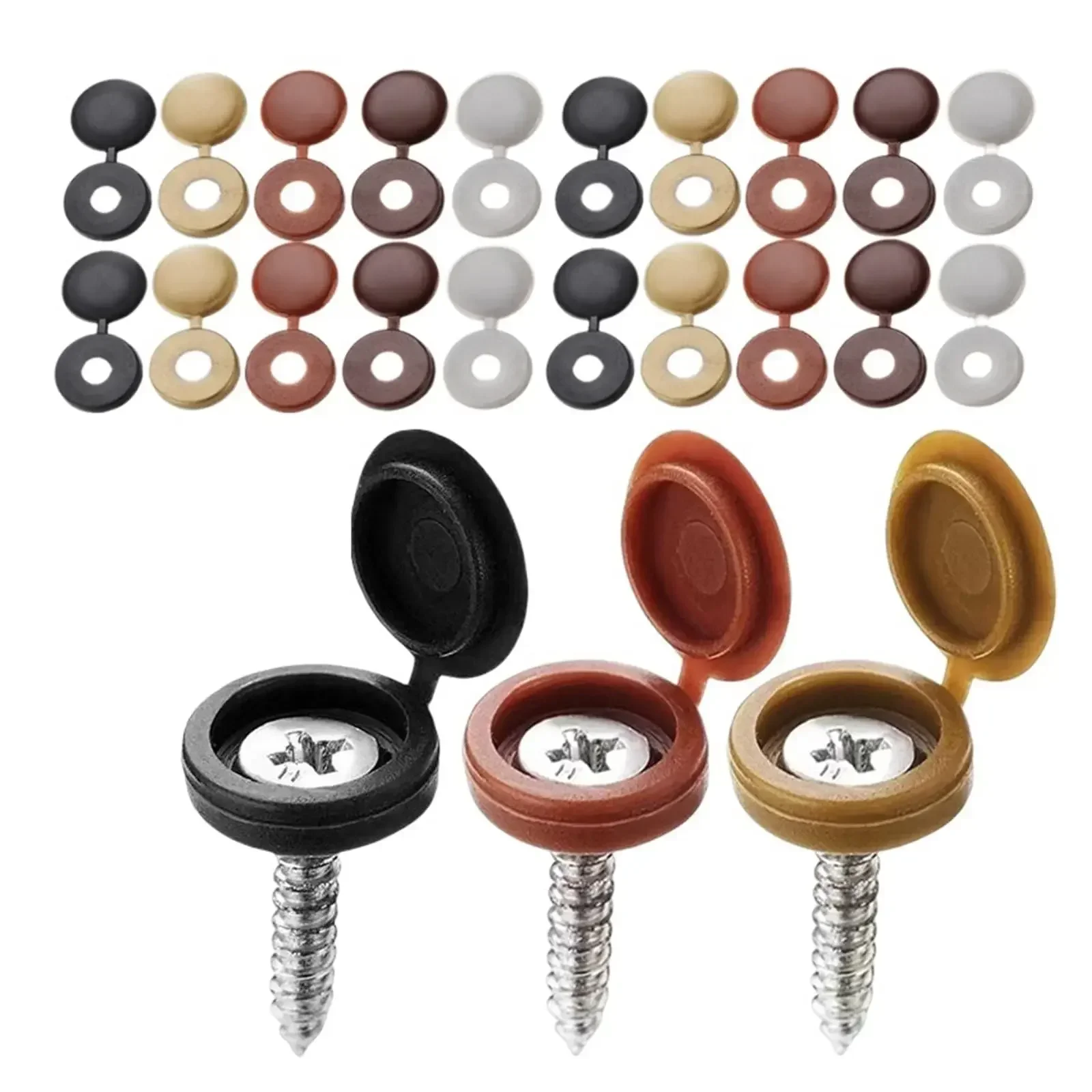 Hinged Plastic Screw Cap Cover - Furniture Hardware Screws 评论和价格