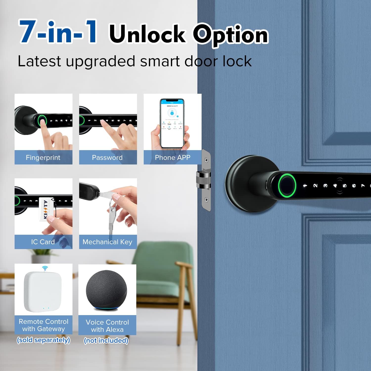 Smart Fingerprint Door Lock Ha - Door Handle Bar 评论和价格