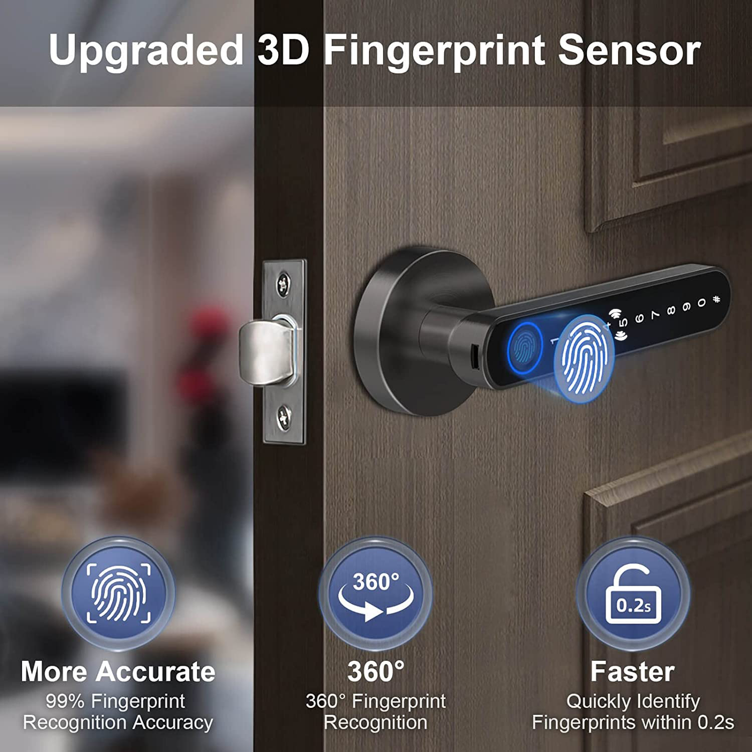 Smart Fingerprint Door Lock Ha - Door Handle Bar 评论和价格