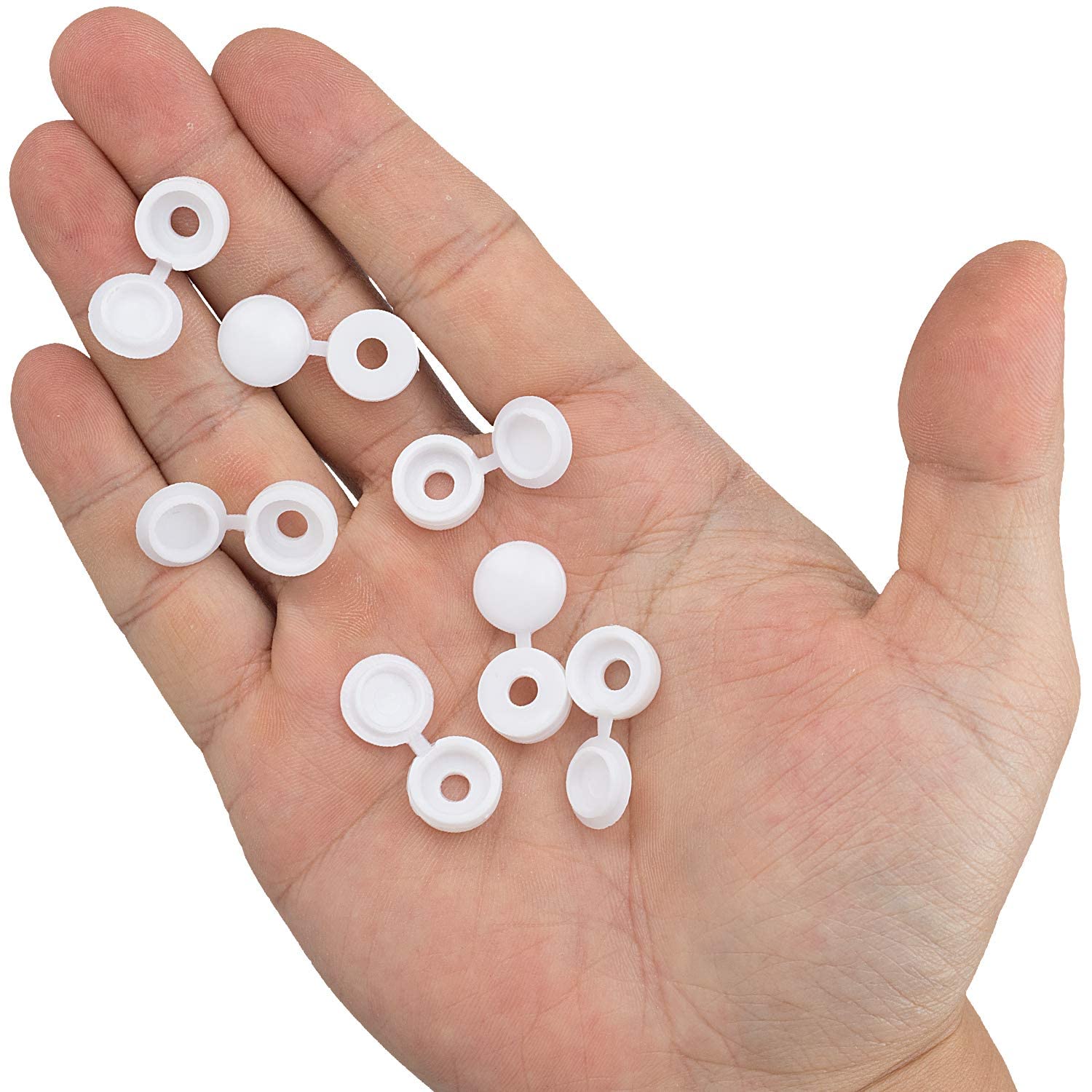 White Hinged Plastic Screw Cap - Furniture Hardware Screws 评论和价格