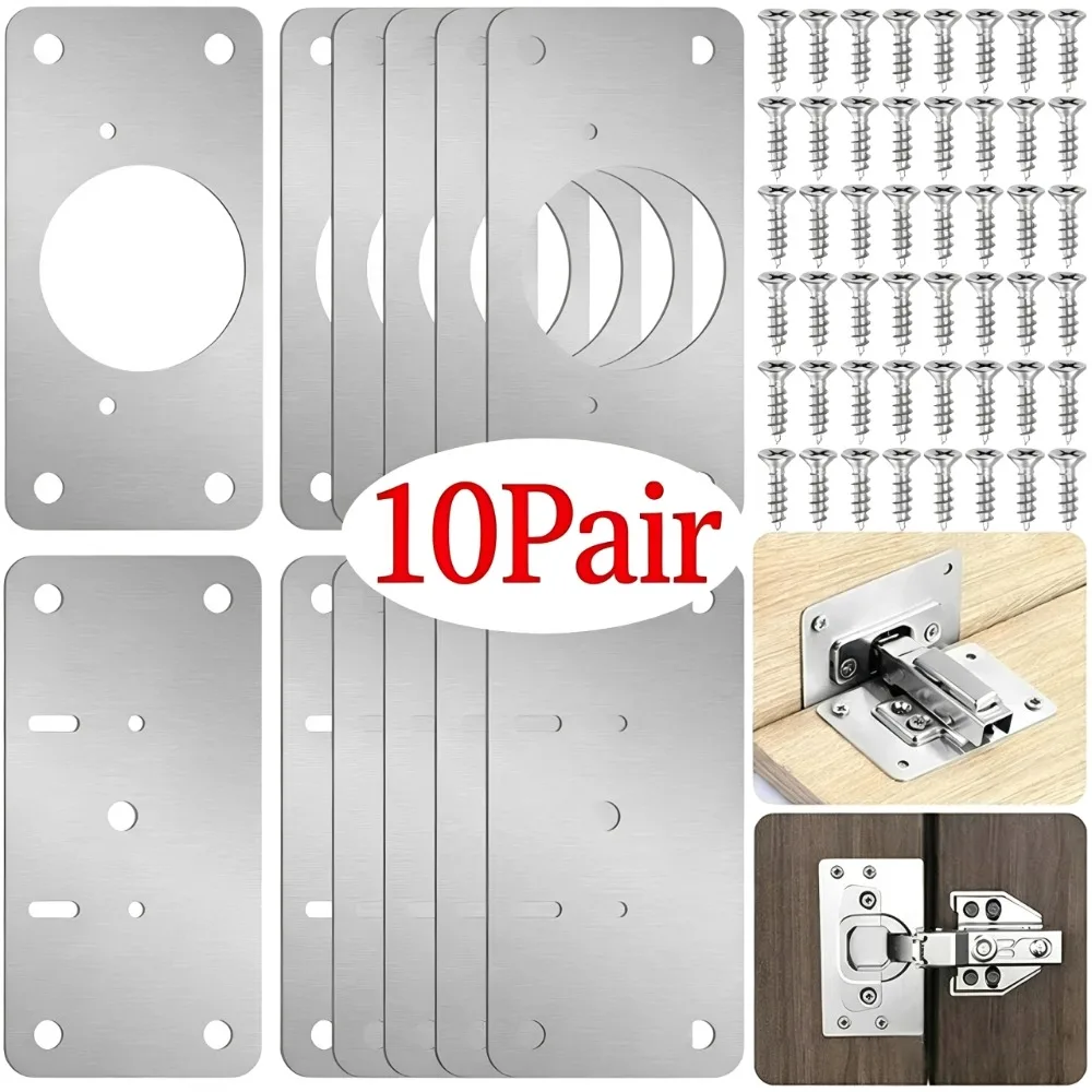 10/1Pairs Hinge Repair Plate K - Furniture Hardware Repair 评论和价格