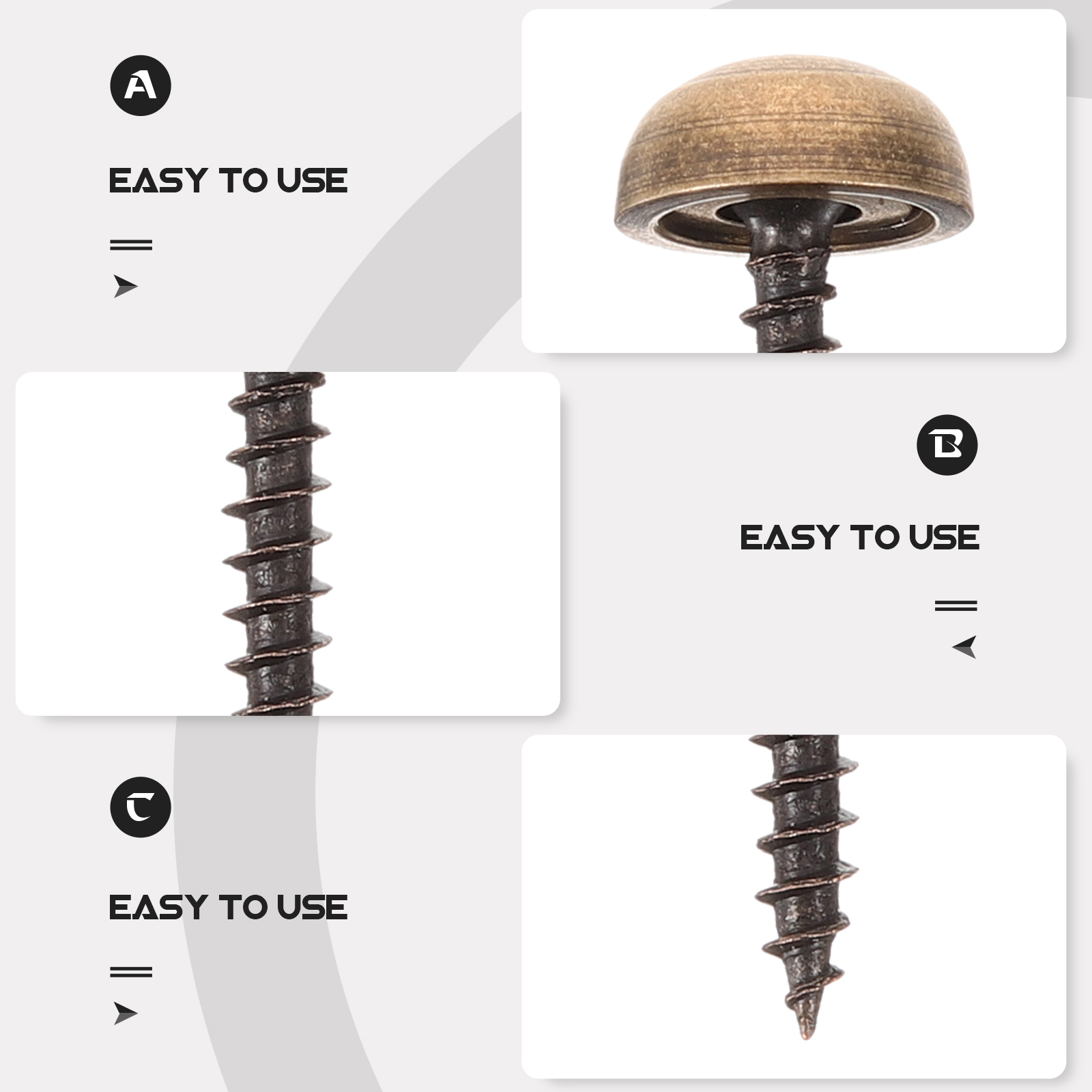 8pcs 13mm Brass Brass Screws C - Furniture Upholstery Hardware 评论和价格