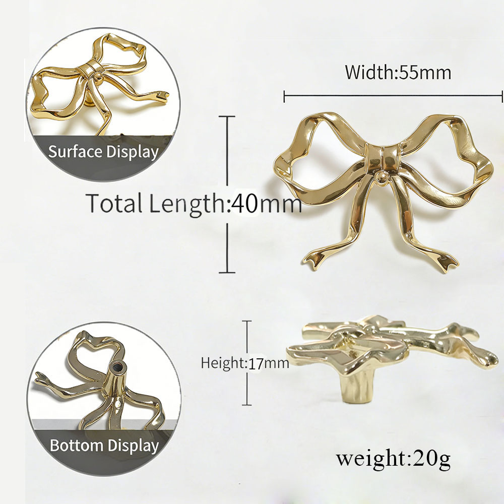 Fashion Bow Shape Drawer Knobs - Furniture Hardware Screws 评论和价格