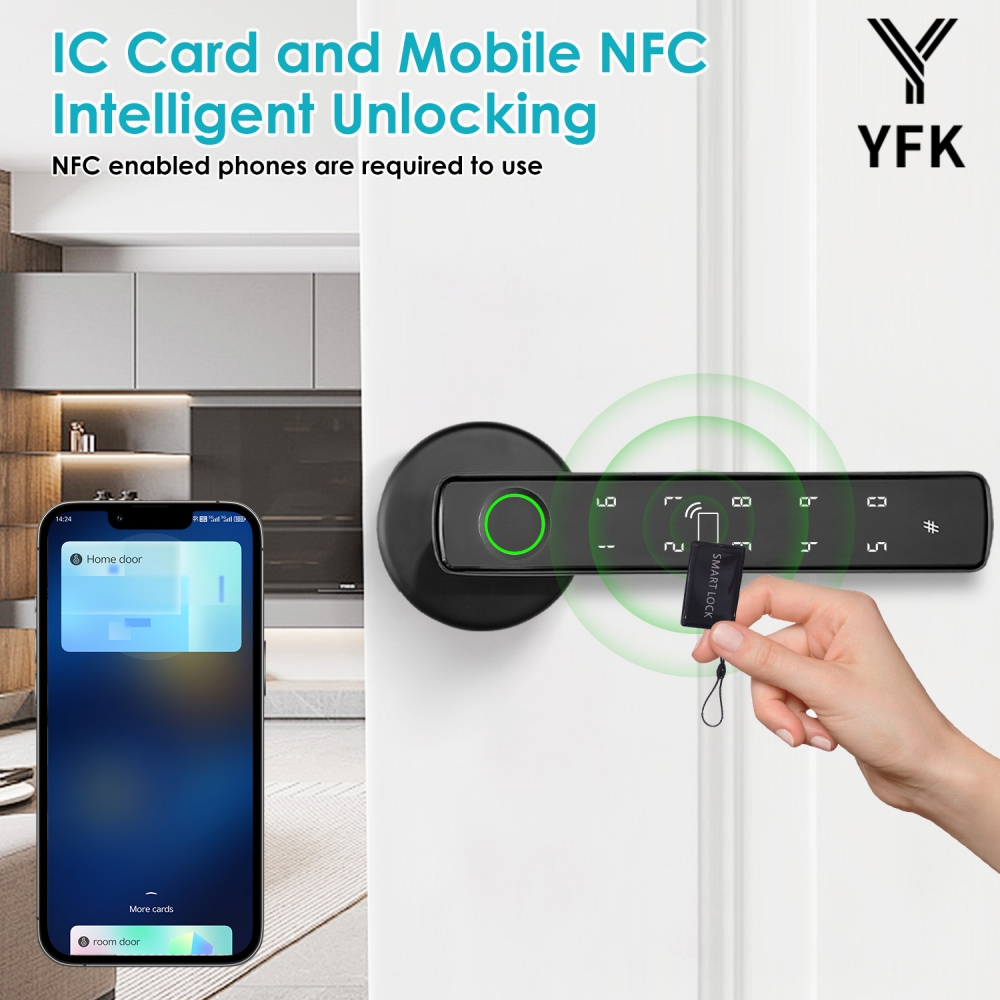 YFK Tuya 5-in-1 Smart Door Han - Door Handle Bar 评论和价格