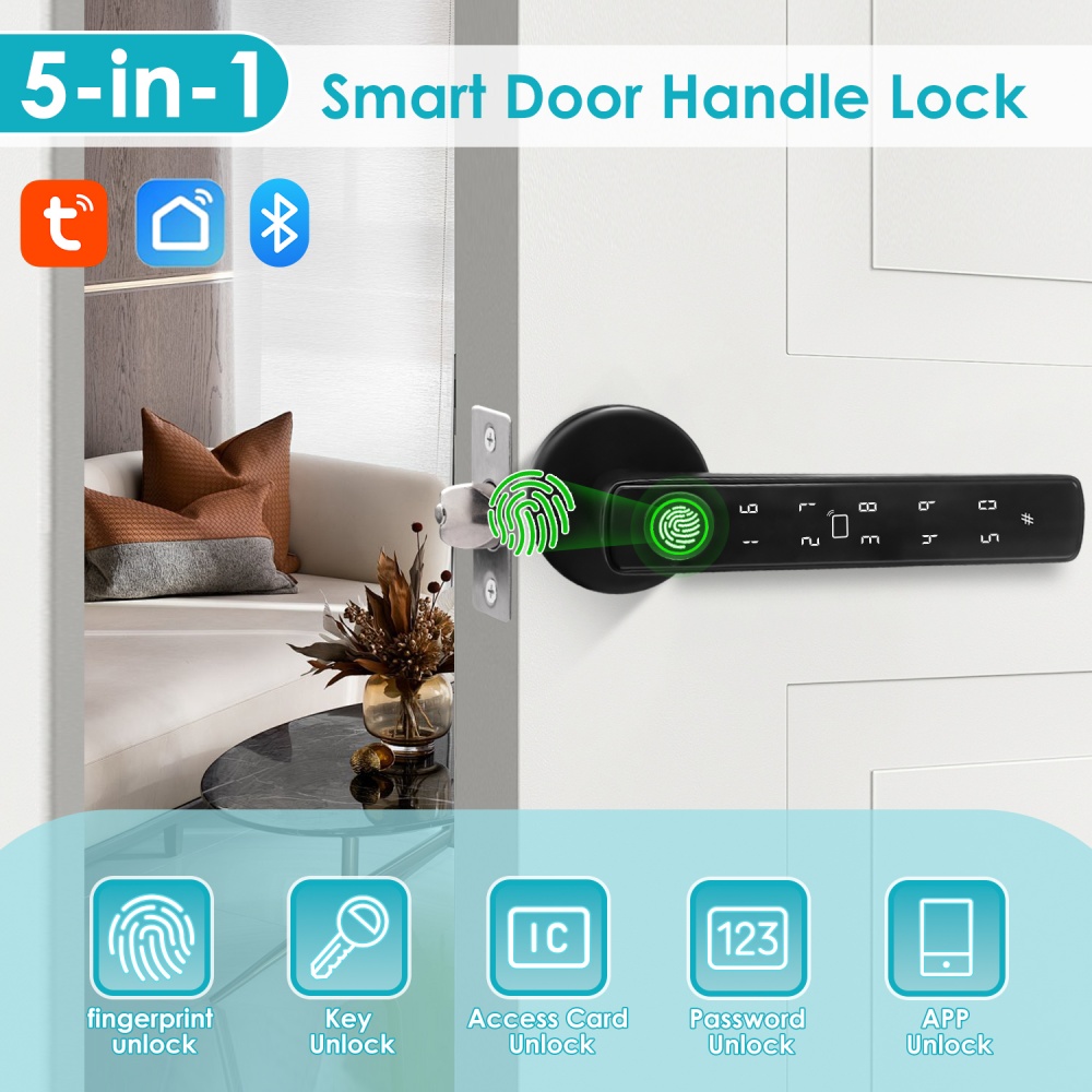 YFK Tuya 5-in-1 Smart Door Han - Door Handle Bar 评论和价格