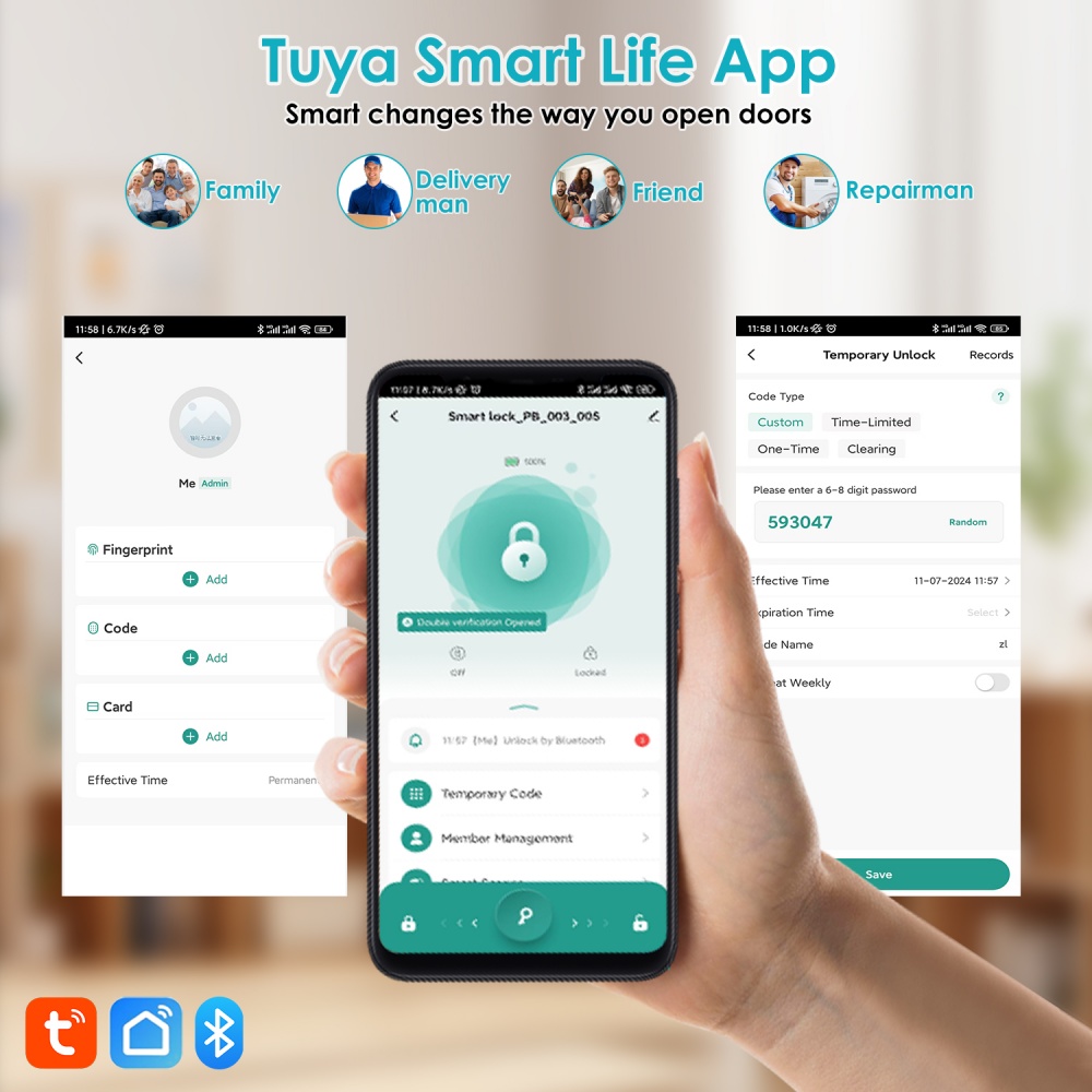 YFK Tuya 5-in-1 Smart Door Han - Door Handle Bar 评论和价格