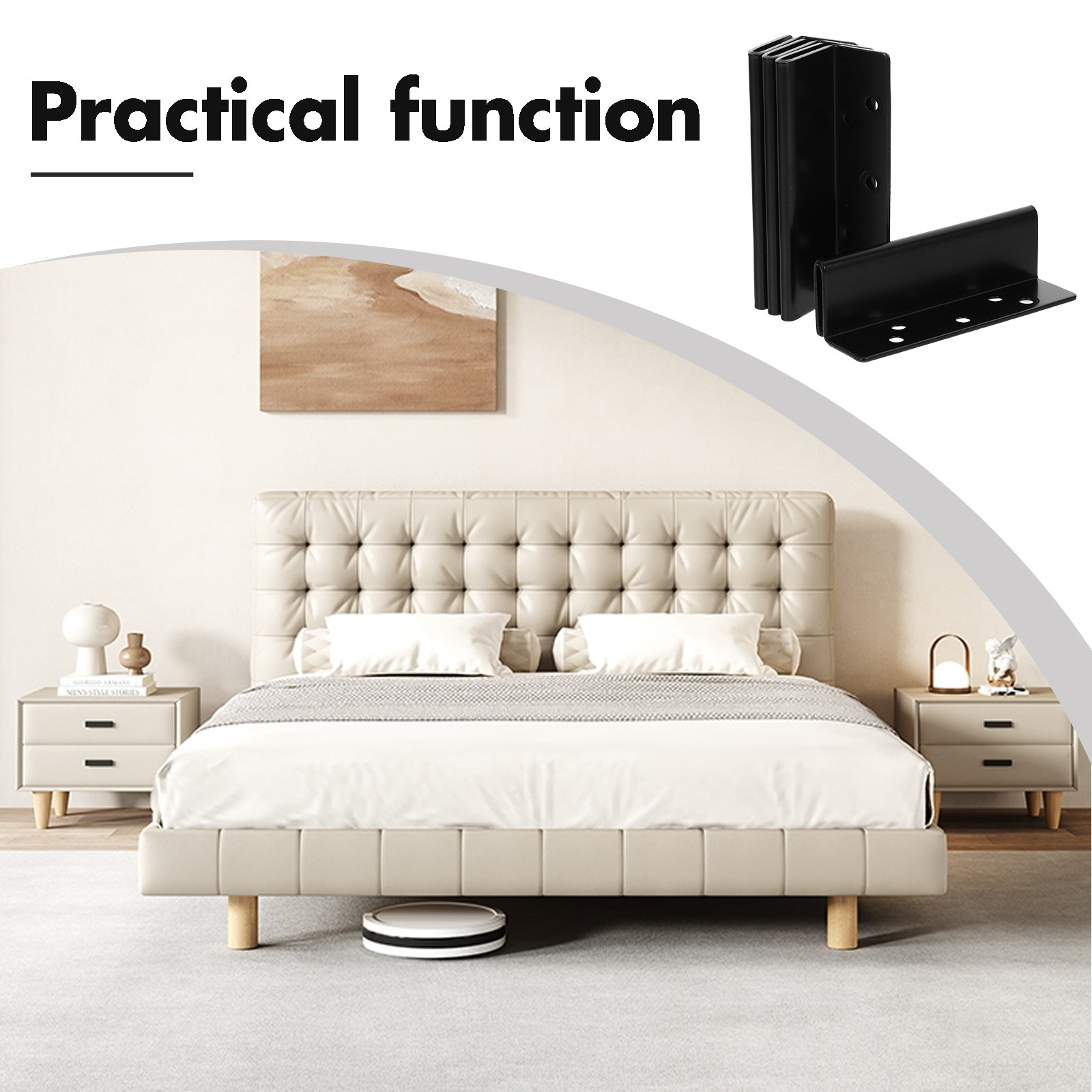 4Pcs Bed Rail Support Brackets - Furniture Hardware Repair 评论和价格
