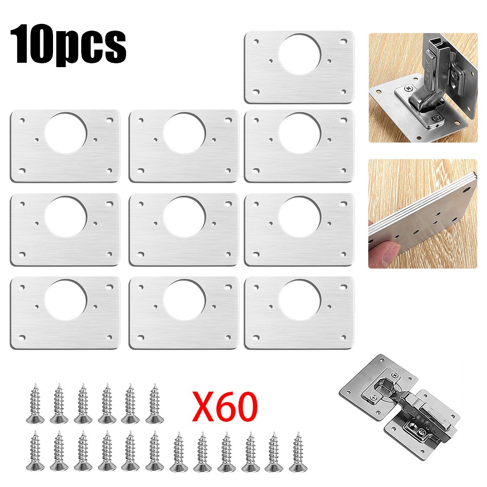 1/2/4/10Pcs Hinge Repair Plate - Furniture Hardware Repair 评论和价格